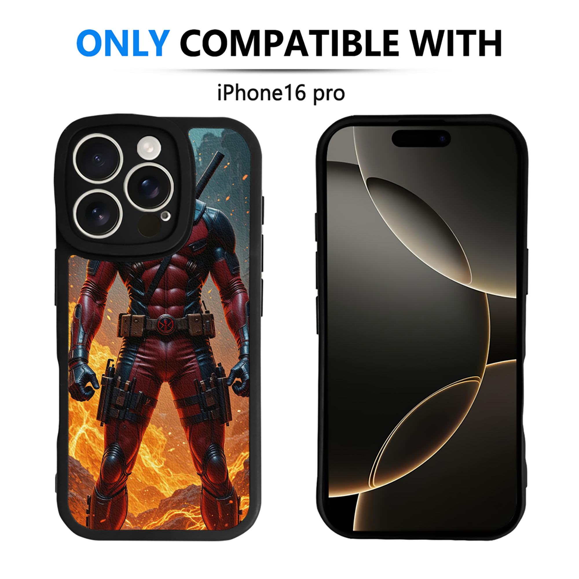 （画像用） Deadpool デッドプール 【iPhone 16シリーズ対応】シリコンスマホケース（レザー調） 材質：シリコン